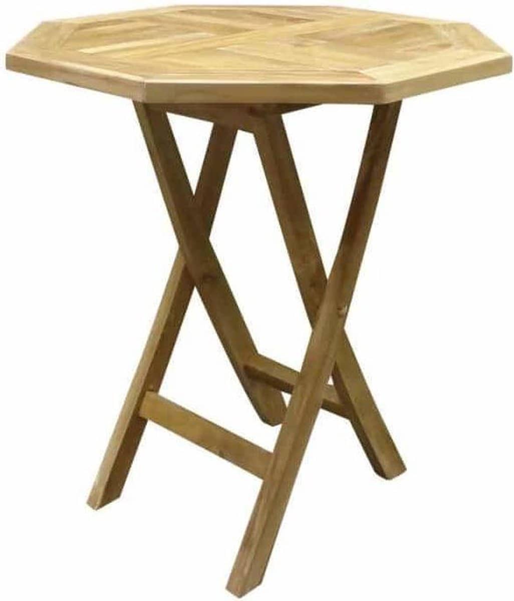 klaptafel 70x70x75 achtkantige teaktafel