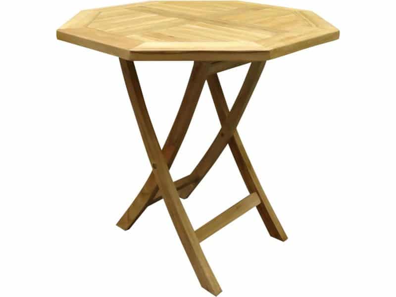 Klaptafel 80 cm achtkantig teak