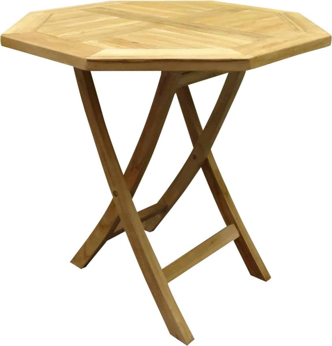 klaptafel 80 cm achtkantig teak