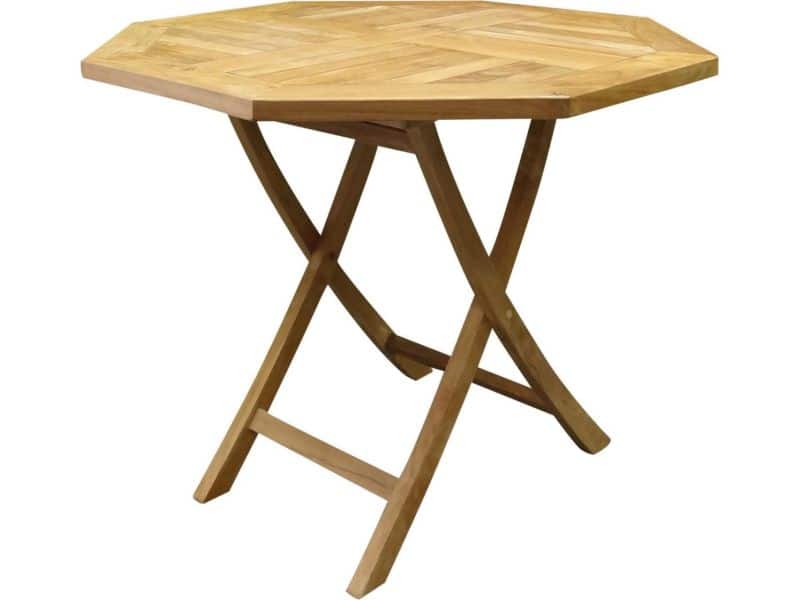 Klaptafel 90x90x75 achtkantige teaktafel