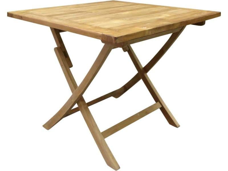 Klaptafel 90x90x75 vierkant teakhout