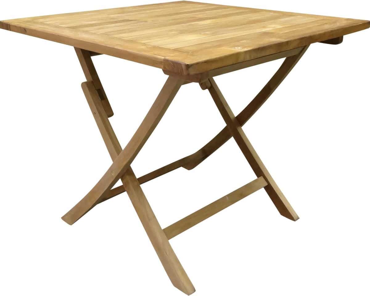 klaptafel 90x90x75 vierkant teakhout
