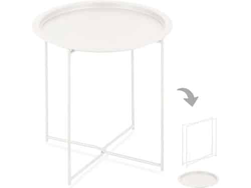 Klaptafel binnen en buiten - Tuinbijzettafel Ø47xH51 cm - Stalen