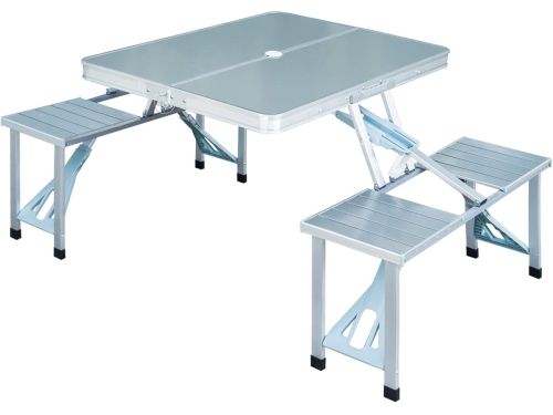 Klaptafel met geïntegreerde zitplaatsen - Inklapbare picknicktafel voor 4 personen