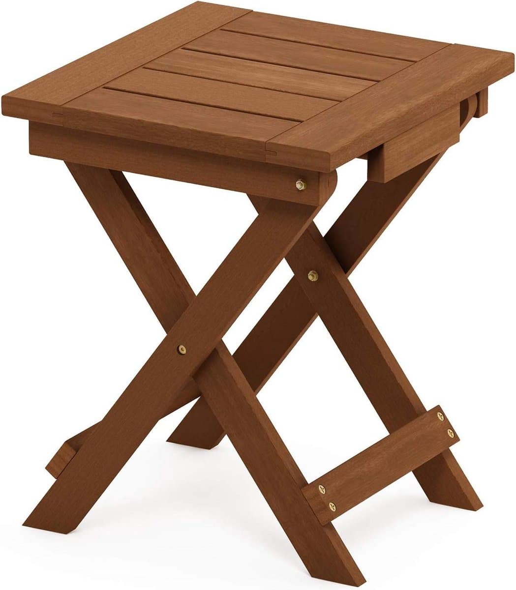 klaptafel small naturel furinno tioman houten tuintafel met opklapbaar