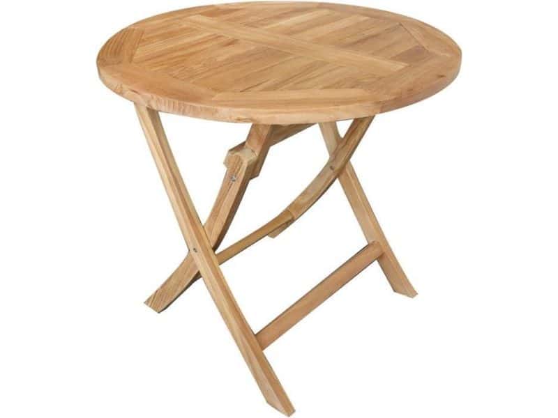 Klaptafel teak Milton rond 80cm