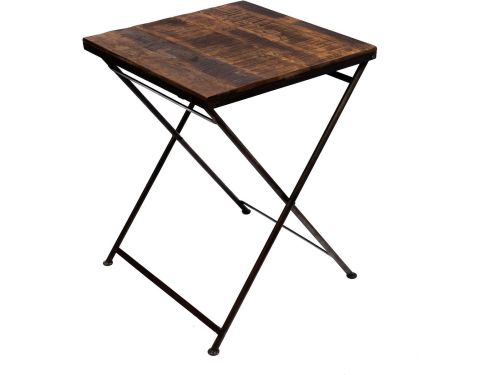 Klaptafel van Massief Hout met Metalen Frame - Stabiele Tuin