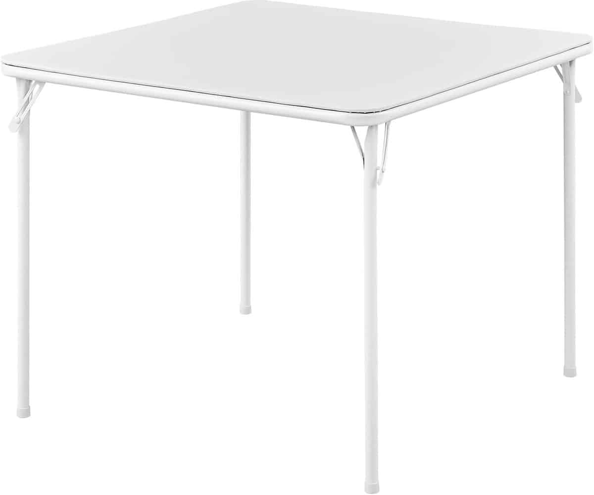 klaptafel vierkant 85 cm draagbaar wit vinyl
