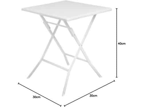 Klaptafel vierkant met rotan-effect wit 62 cm