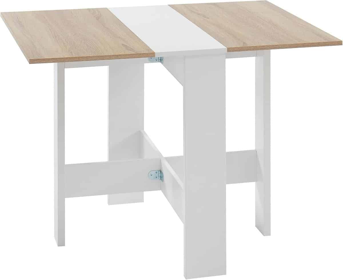klaptafel voor 4 personen eiken en wit 104