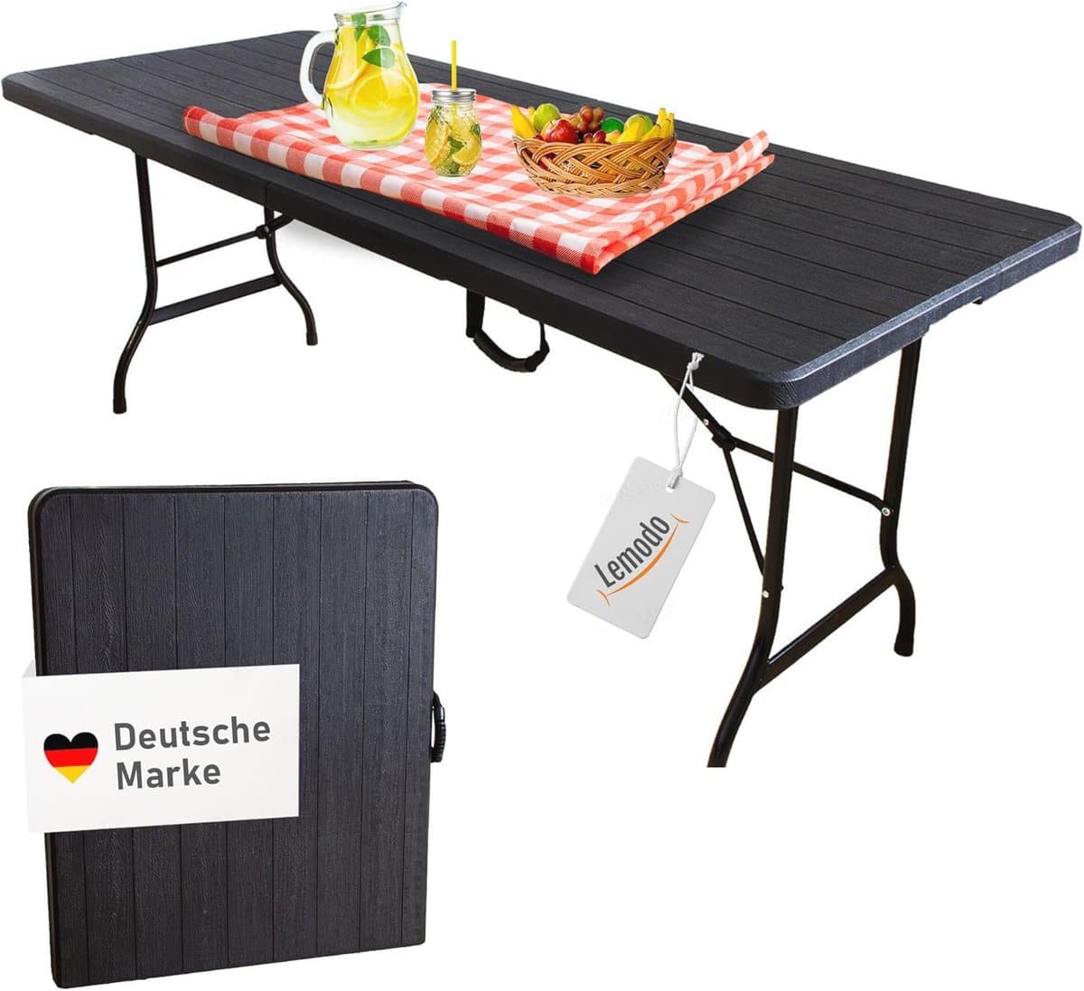 klaptafel voor strand en zwembad hout look, 180 cm