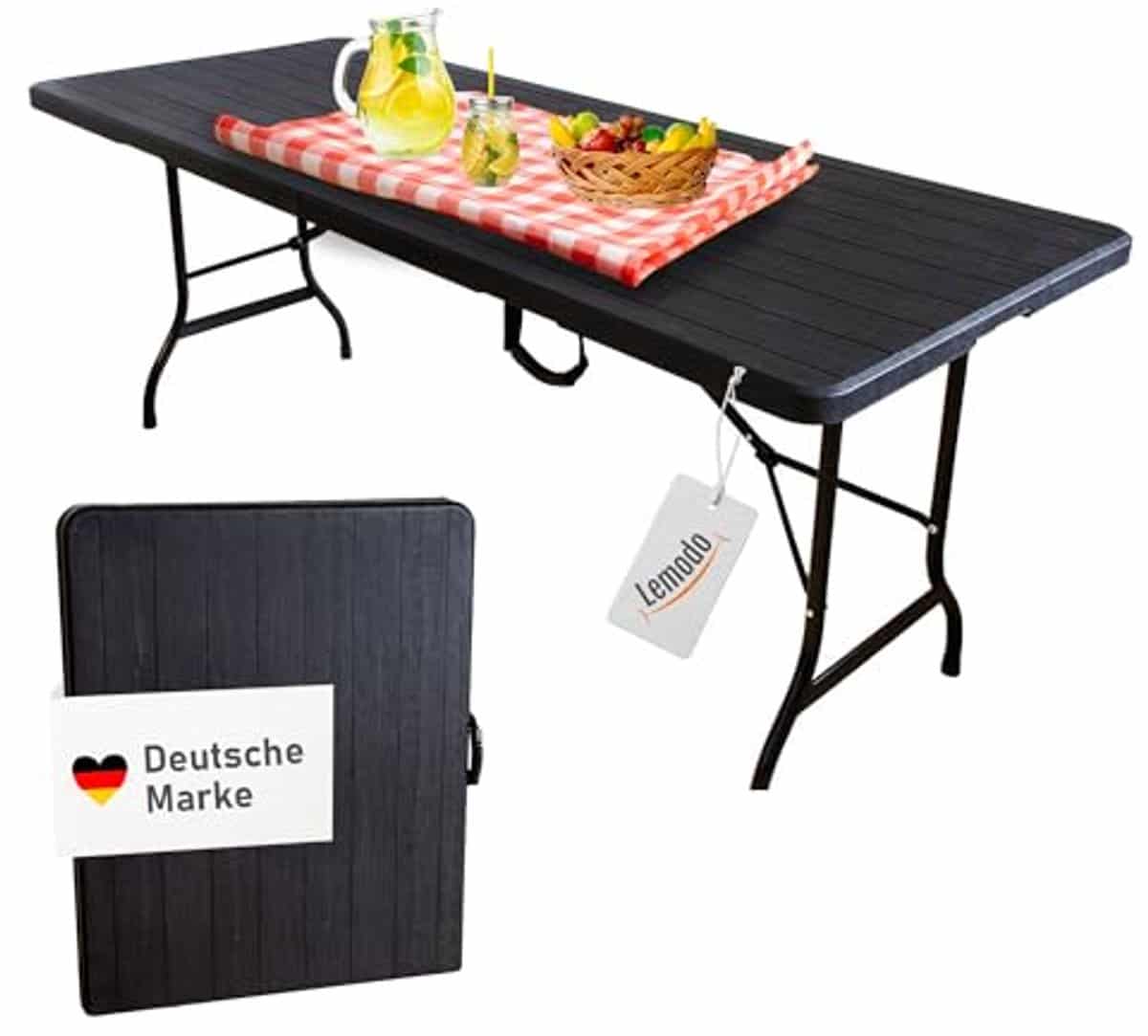 klaptafel voor strand en zwembad hout look, 180 cm