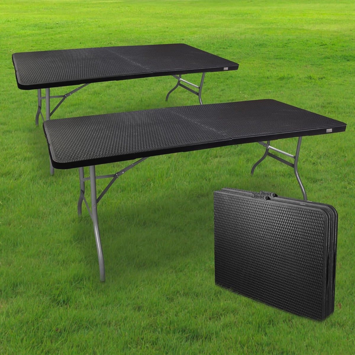klaptafels set van 2 180 cm rechthoekig en inklapbaar