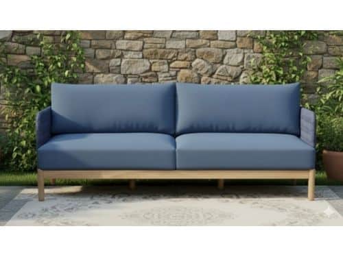 Kolbe sofa 3-seater navy steel/braided navy/acacia teak look Eurofar - Eurofar
