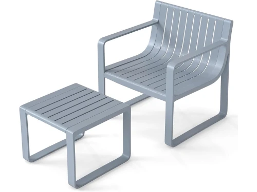 KOMFOTTEU 2-delige tuinstoelset, weerbestendige tuinmeubelen met ergonomische PP