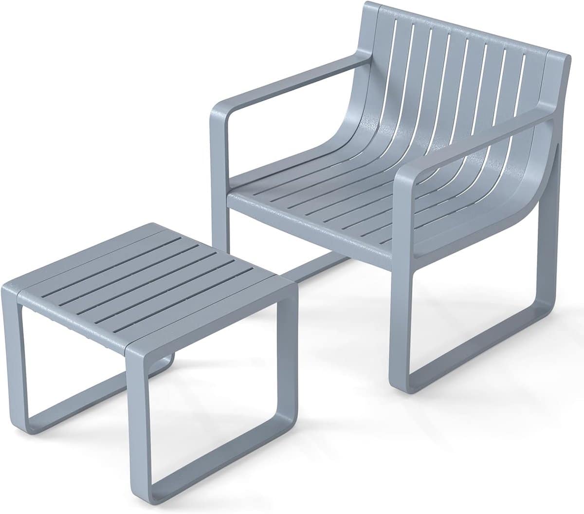 komfotteu 2 delige tuinstoelset, weerbestendige tuinmeubelen met ergonomische pp