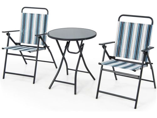 KOMFOTTEU 3-delige inklapbare balkonset, bistrotafel met 2 stoelen
