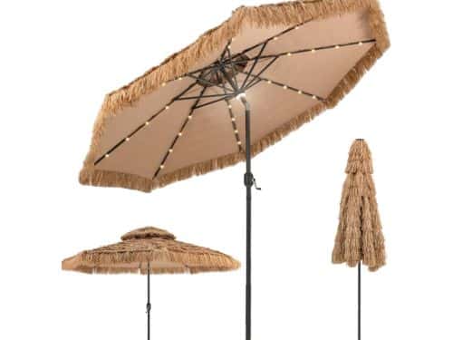 KOMFOTTEU Hawaï- strandparasol met lampjes - 292 cm - stroparasol