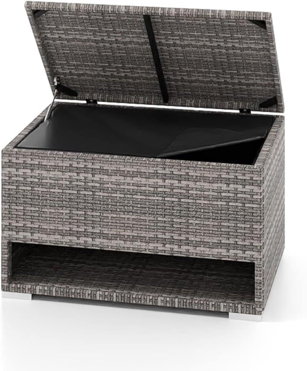 komfotteu opbergbox van pe rotan voor buiten, 186 l
