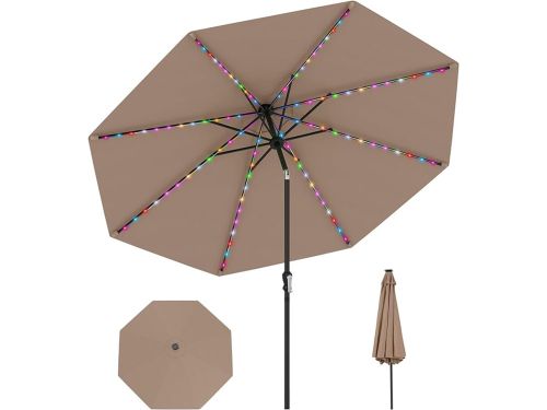 KOMFOTTEU Parasol 288 cm - met 96 ledlampen en 9