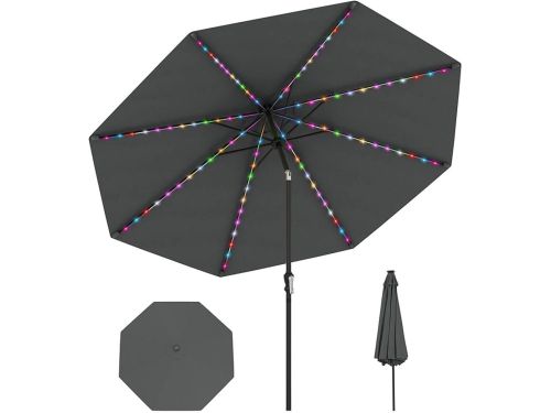 KOMFOTTEU Parasol 288 cm - met 96 ledlampen en 9