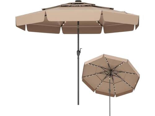 KOMFOTTEU Parasol 300 cm - met 32 ledlampen - met