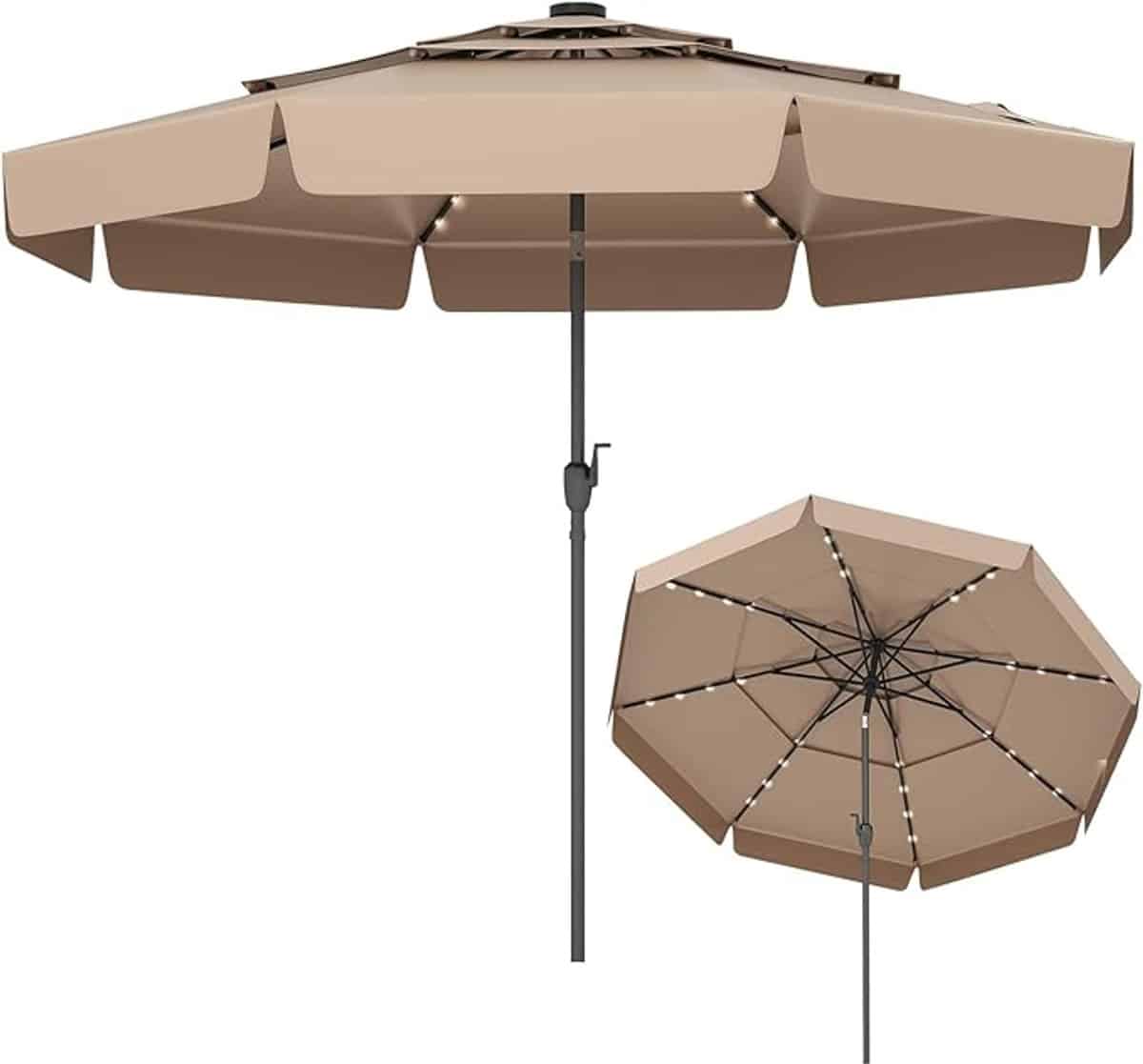 komfotteu parasol 300 cm met 32 ledlampen met