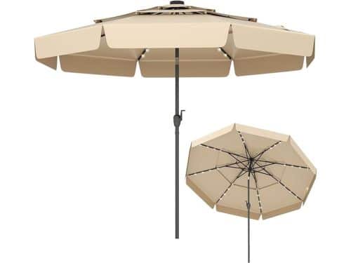 KOMFOTTEU Parasol 300 cm - met 32 ledlampen - met