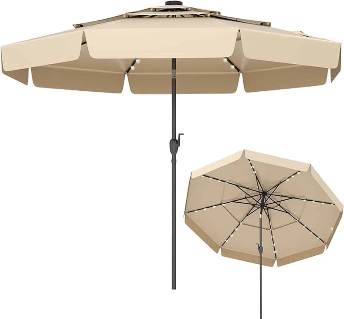 komfotteu parasol 300 cm met 32 ledlampen met