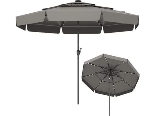 KOMFOTTEU Parasol 300 cm - met 32 ledlampen - met