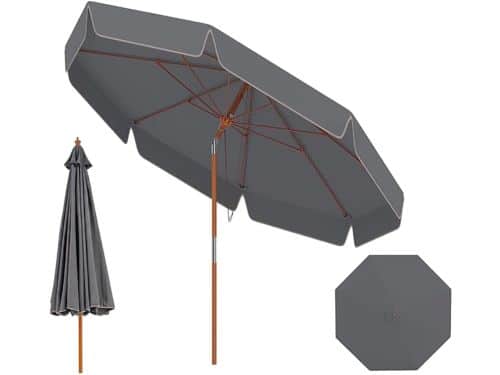KOMFOTTEU Parasol 300 cm - met volant - Beukenhouten