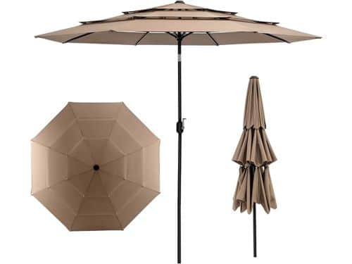 KOMFOTTEU Parasol 300 cm - stokparasol - aan beide zijden