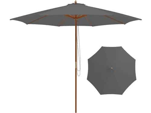 KOMFOTTEU Parasol 300 cm - tuinparasol - met houten paal