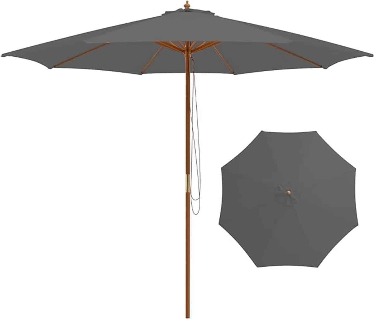 komfotteu parasol 300 cm tuinparasol met houten paal