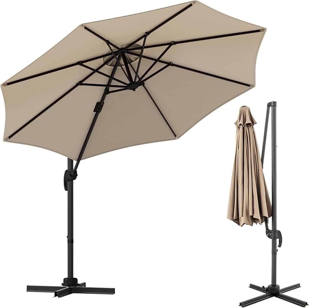 komfotteu parasol 300 cm zweefparasol met aluminium staaf