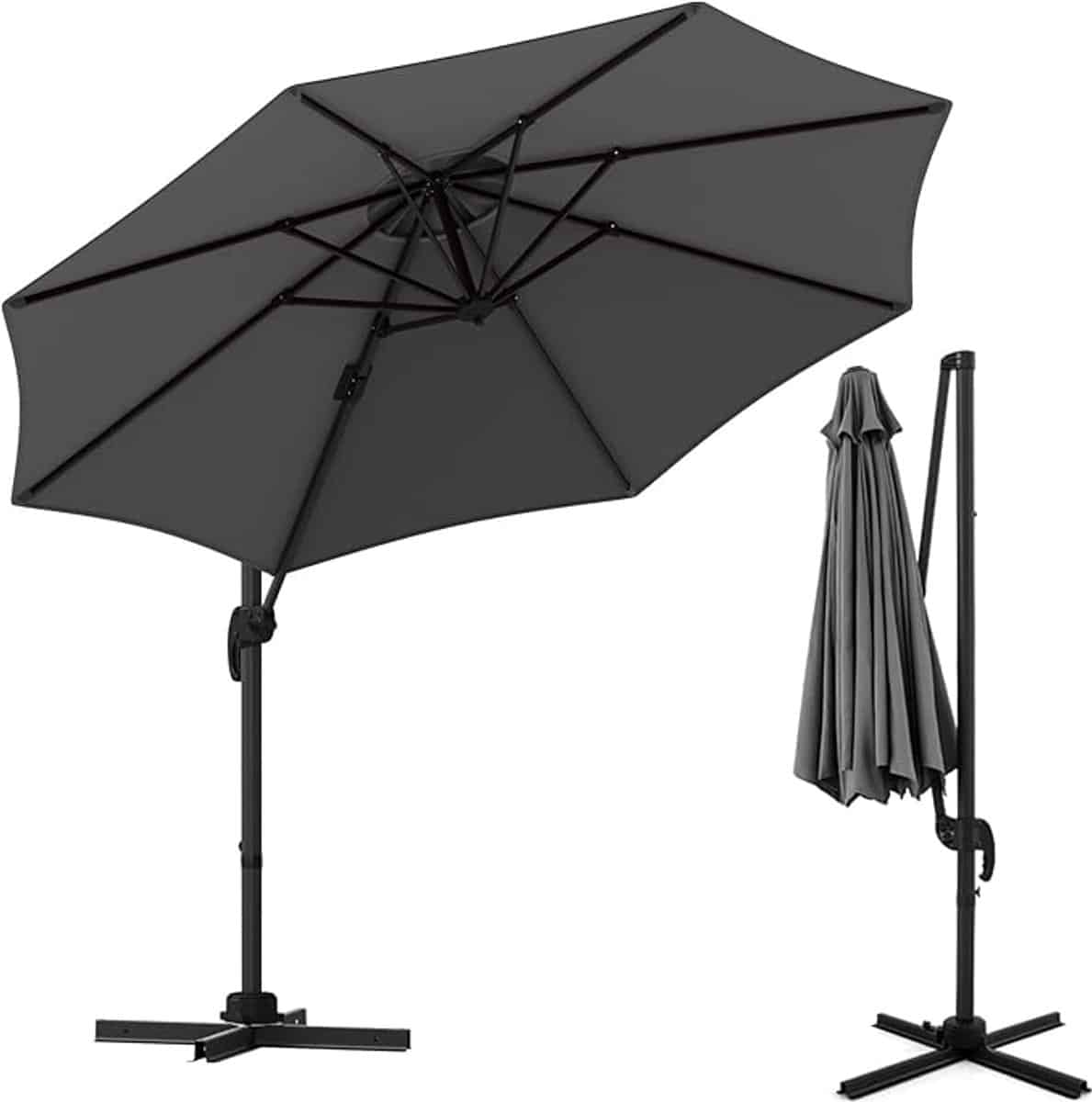 komfotteu parasol 300 cm zweefparasol met aluminium staaf