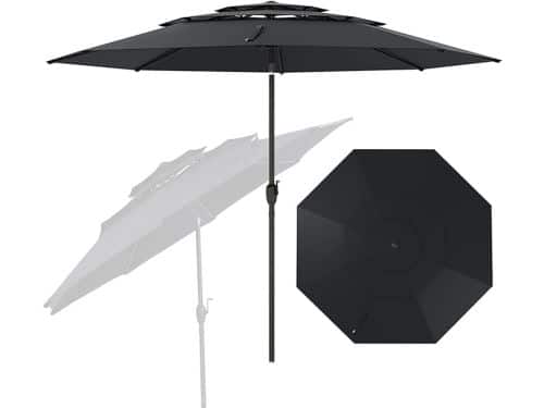 KOMFOTTEU Parasol 300cm - stokparasol - knikbaar - 3-laags Geventileerd