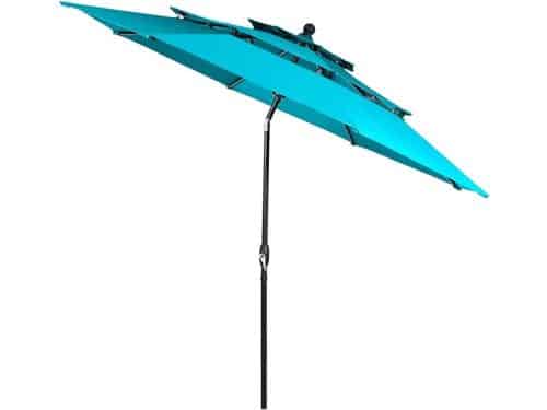 KOMFOTTEU Parasol 300cm - stokparasol - knikbaar - 3-laags Geventileerd