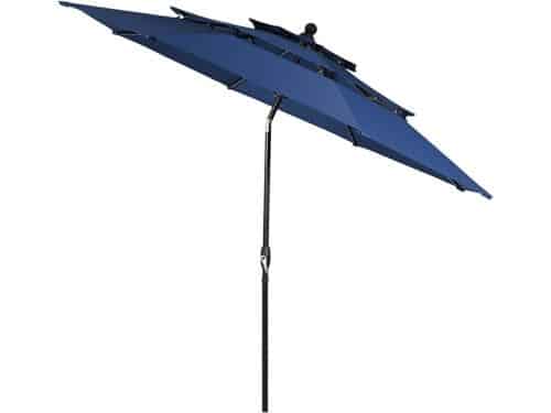 KOMFOTTEU Parasol 300cm - stokparasol - knikbaar - 3-laags Geventileerd