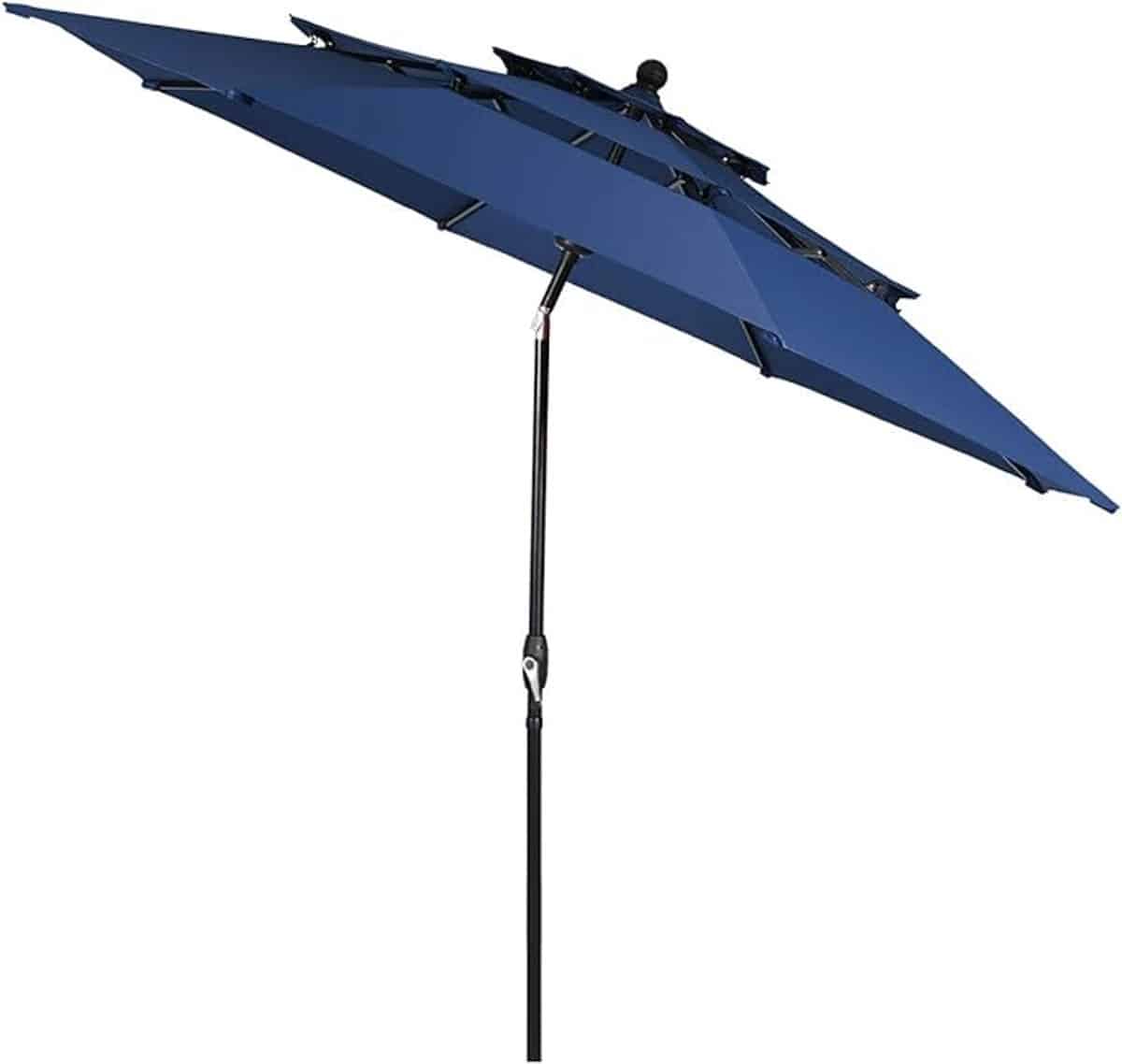 komfotteu parasol 300cm stokparasol knikbaar 3 laags geventileerd