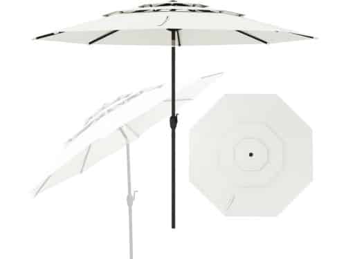 KOMFOTTEU Parasol 300cm - stokparasol - knikbaar - 3-laags Geventileerd