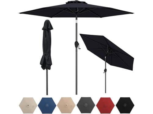 KOMFOTTEU Parasol - ademende overkapping - stokparasol - knikbaar