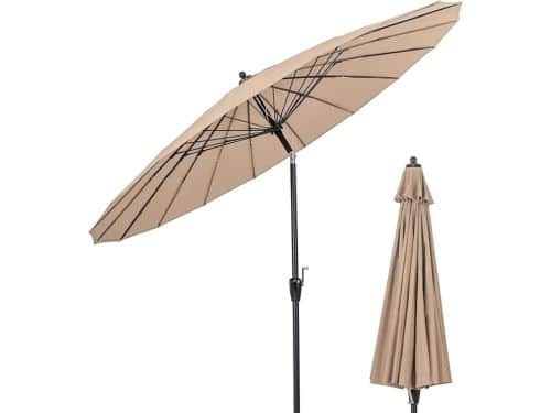 KOMFOTTEU Parasol met 18 stangen - 265 cm - kantelbaar