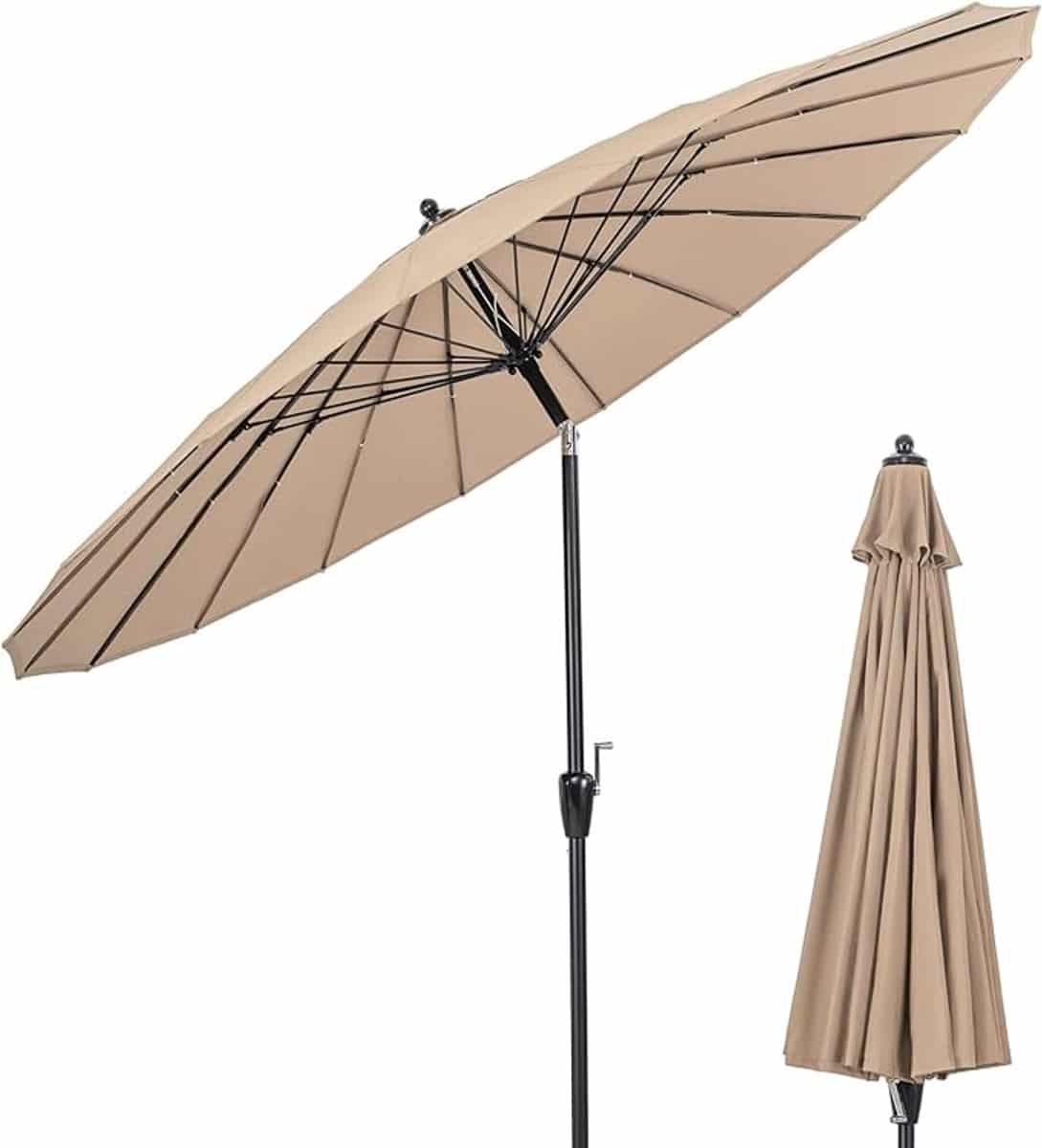 KOMFOTTEU Parasol met 18 stangen – 265 cm – kantelbaar