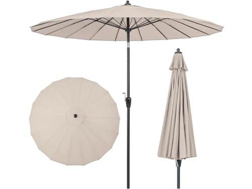 KOMFOTTEU Parasol met 18 stangen - 265 cm - kantelbaar