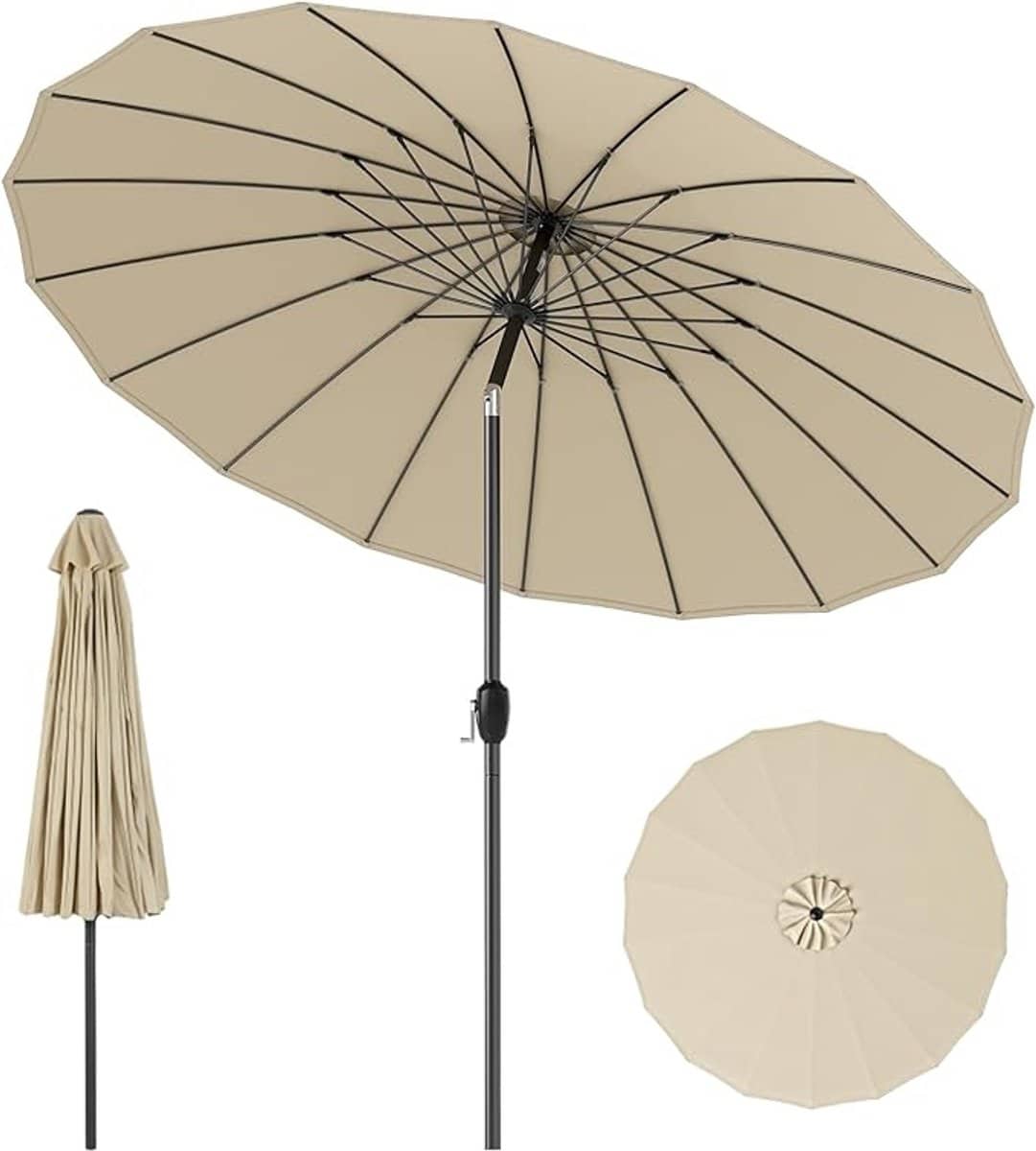 komfotteu parasol met 18 stangen van glasvezels 265cm