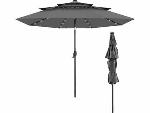 KOMFOTTEU Parasol - met 32 ledlampen - 300cm - 35°