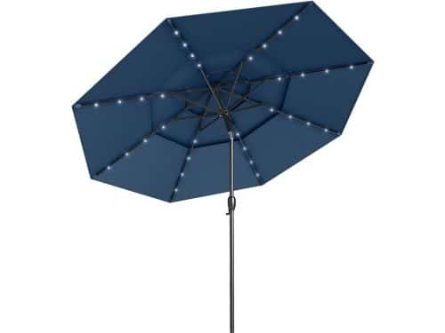 KOMFOTTEU Parasol - met 32 ledlampen - 300cm - 35°