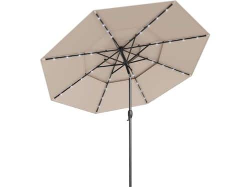 KOMFOTTEU Parasol - met 32 ledlampen - 300cm - 35°