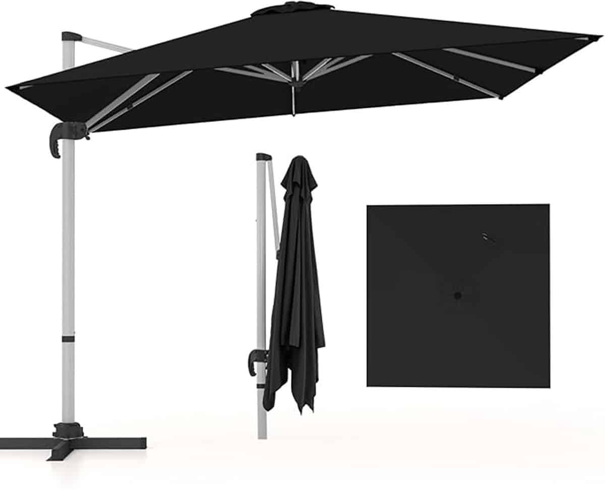 komfotteu parasol rechthoek 300 cm zweefparasol aluminium stang